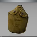 Yellow Canvas Covered Canteen With Metal Clasps For Daily Living Essentials