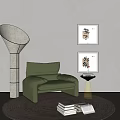 Quiet single sofa 3d model