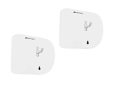 Midea Two Household Electrical Appliances With Simple User Icon And Downward Arrow Design 3d model