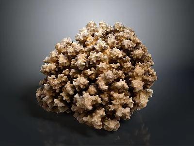Exquisite Natural Coral Specimen With Intricate Branching Structure On Dark Background 3d model