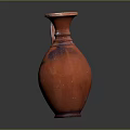 Red Vintage Pottery Jug With Handle Glazed Surface And Classic Design