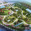 Scenic Urban Park Landscape With Winding Paths Lush Greenery Flowering Trees And Green Lawns