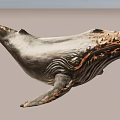 Lifelike Blue Whale Aquatic Animal Artwork With Shiny Deep Blue Surface And Textured Skin