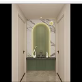 Cream Simple Style Arc Light Strip No Main Light Corridor End View Entrance 3d model