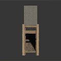 Modern Stone Staircase Design With Hieroglyphic Walls And Natural Light Streaming Through