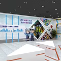 Safety Experience Hall With Safety Knowledge Posters Warning Signs And White Platforms