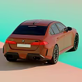 Stylish Orange Sports Sedan With Black Alloy Wheels And Sleek Front Grille