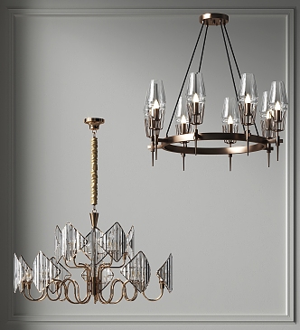 Chandelier Multi-storey Ring Chandelier Villa Hall Chandelier Guest Restaurant Chandelier Hotel Light Luxury Crystal Chandelier Bedroom Room Chandelier 3d model