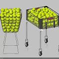 Wilson Metal Sports Equipment Storage Baskets With Wheels Stand And Tennis Balls