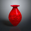 Stylish Red Vase With Intricate Carved Patterns And Sleek Curved Design For Home Decor