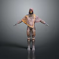 Futuristic Armored Character With Cape And Detailed Armor Design In 3D Render