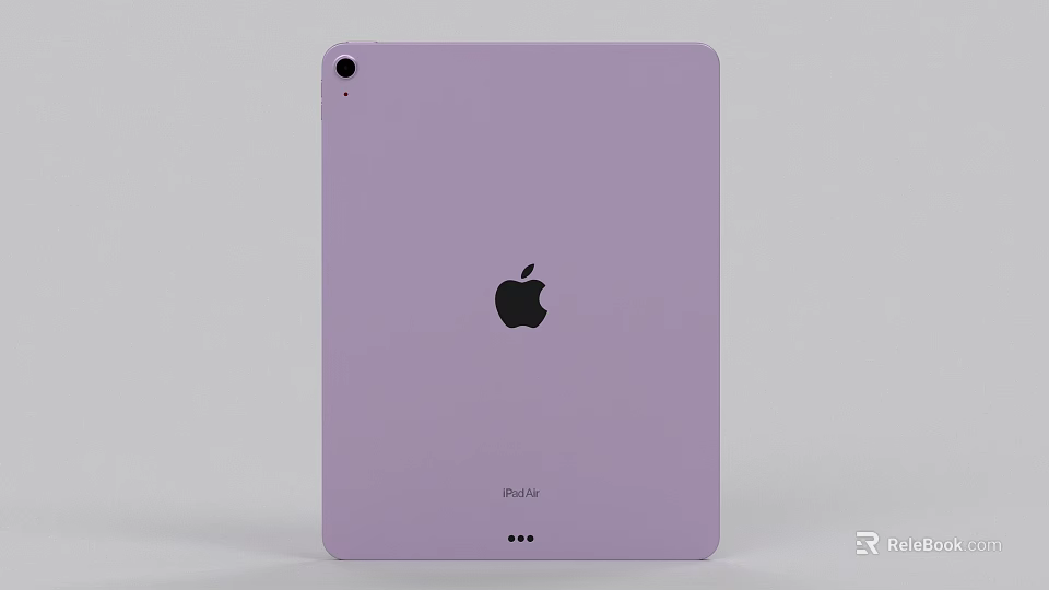Purple Apple iPad Back View Modern Wireless Electronic Device Design 3d model 