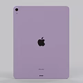 Purple Apple iPad Back View Modern Wireless Electronic Device Design 3d model