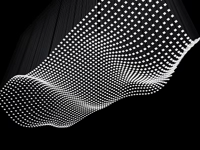 Unique Shaped Pendant Light with Wavy Dot Pattern for Modern Interior Design 3d model