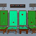 Premium Billiard Sports Equipment Set With Tables Cues Balls And Triangle Racks