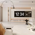 Modern Living Room Interior Design With Beige Sofa Round Coffee Tables And Large Window