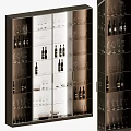 Modern Wine Cabinet With Glass Doors And Shelves For Wine Bottles And Glasses