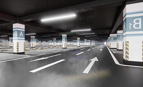 Underground Parking Modern Parking 3d model