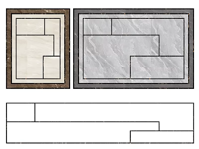 Modern Stylish Floor Design With Patterned Tiles Different Color Borders And Geometric Shapes 3d model