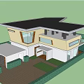 Modern Single Family Villa With Glass Railings Wooden Elements And Open Terrace