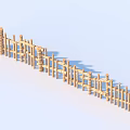 Decorative Wooden Garden Fence Design With Carved Posts And Horizontal Rails