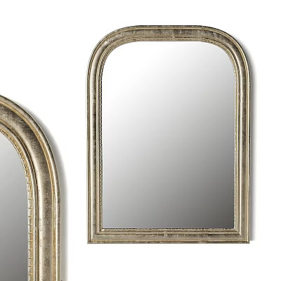 Elegant Arched Mirror With Golden Decorative Frame For Home Wall Decoration 3d model