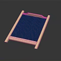 Wooden Framed Rectangular Tray Featuring Black Wavy Surface And Modern Design