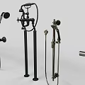 Various Modern Shower Fixtures With Different Design Styles And Features On 3d model