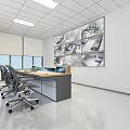 Modern Monitoring Room Interior Featuring Large Surveillance Screens Computer Monitors And Office Chairs