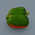 Fresh Green and Red Bell Pepper Ripe with Vibrant Colors and Smooth Skin