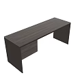 Modern Wooden Desk With Dark Finish And Storage Drawer For Home Workspace