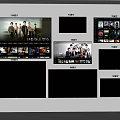 Multiple Televisions in Showroom Display Various Sizes Showing Movies Series