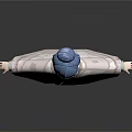 Anime Style 3D Character Model With Blue Bun Hair White Cape And Brown Boots