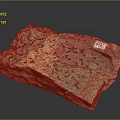 Wooden Stone Slab With Natural Speckled Pink Brown Gray Colors And Label 12