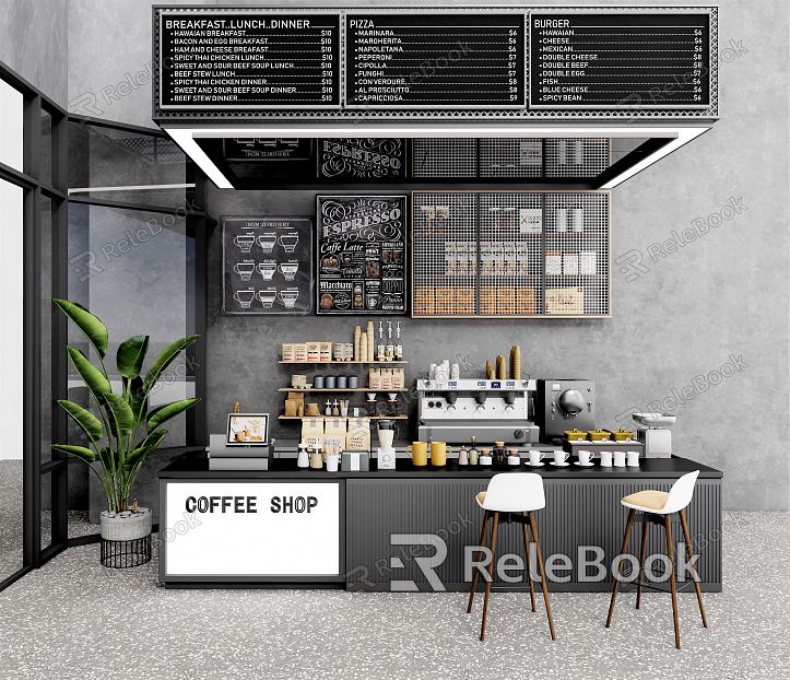 Modern Cashier Cafe Cashier Coffee Machine model