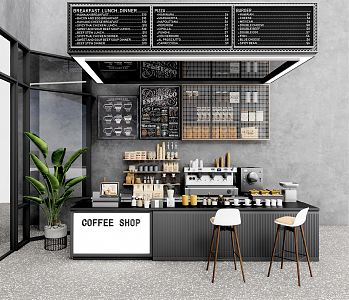 Modern Cashier Cafe Cashier Coffee Machine 3d model