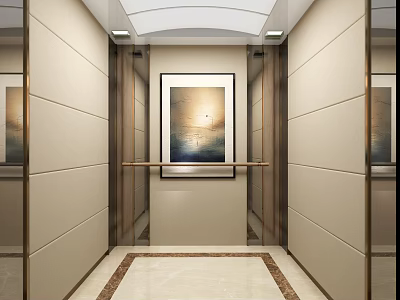 Modern Elevator Car 3d model