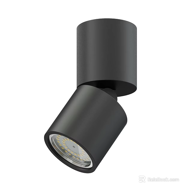 Black Modern Downlight Spotlight with Adjustable LED Light Head for Home Interior Decoration 3d model 