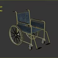 Sturdy Durable Medical Wheelchair With Metal Frame And Blue Comfortable Seat