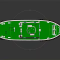 Modern Water Transport Tugboat With Green Deck White Hull And Upper Structure 3d model