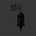 Wrought Iron Cage Design Wall Light Fixture with Vintage Industrial Style and Decorative Bracket