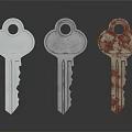 Modern Key Door Key Gold Key Silver Key 3d model