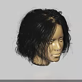 Game Movie Character Black Curly Hair Wig On Mannequin Head