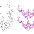Ornate Decorative Pendant Design With Beige And Pink Colors Featuring Intricate Patterns Leaves And Butterflies