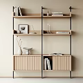 Silent Wind Bookshelf Wooden Bookshelf 3d model