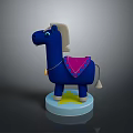 Blue Rocking Horse Toy With Pink Saddle White Mane And Yellow Star Base