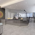 Modern Dessert Shop Interior With Bright Lighting Large Windows Glass Display Cases And Fresh Desserts