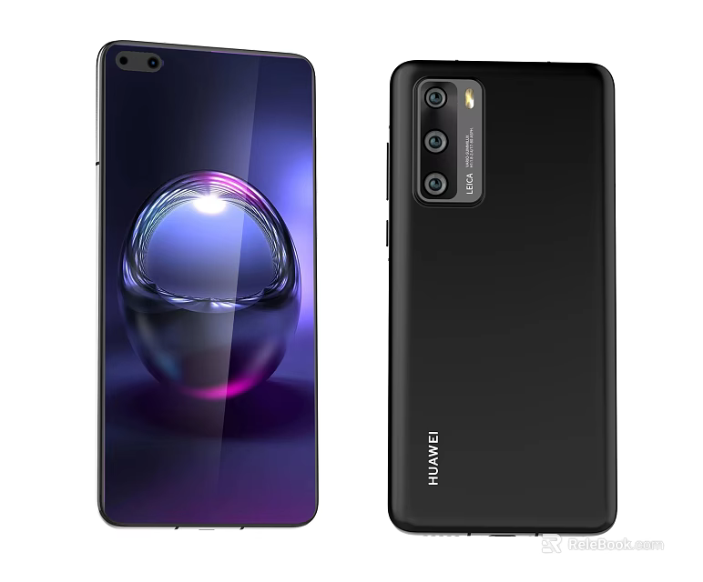 HUAWEI Smartphone Featuring Rear Camera Setup And Vibrant Display Design 3d model 
