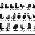 Various Modern Office Chairs With Ergonomic Designs And Multiple Style Options 3d model
