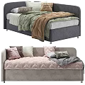 Soft Bed Frames With Colorful Pillows And Quilted Blankets In Gray Pink Green Brown